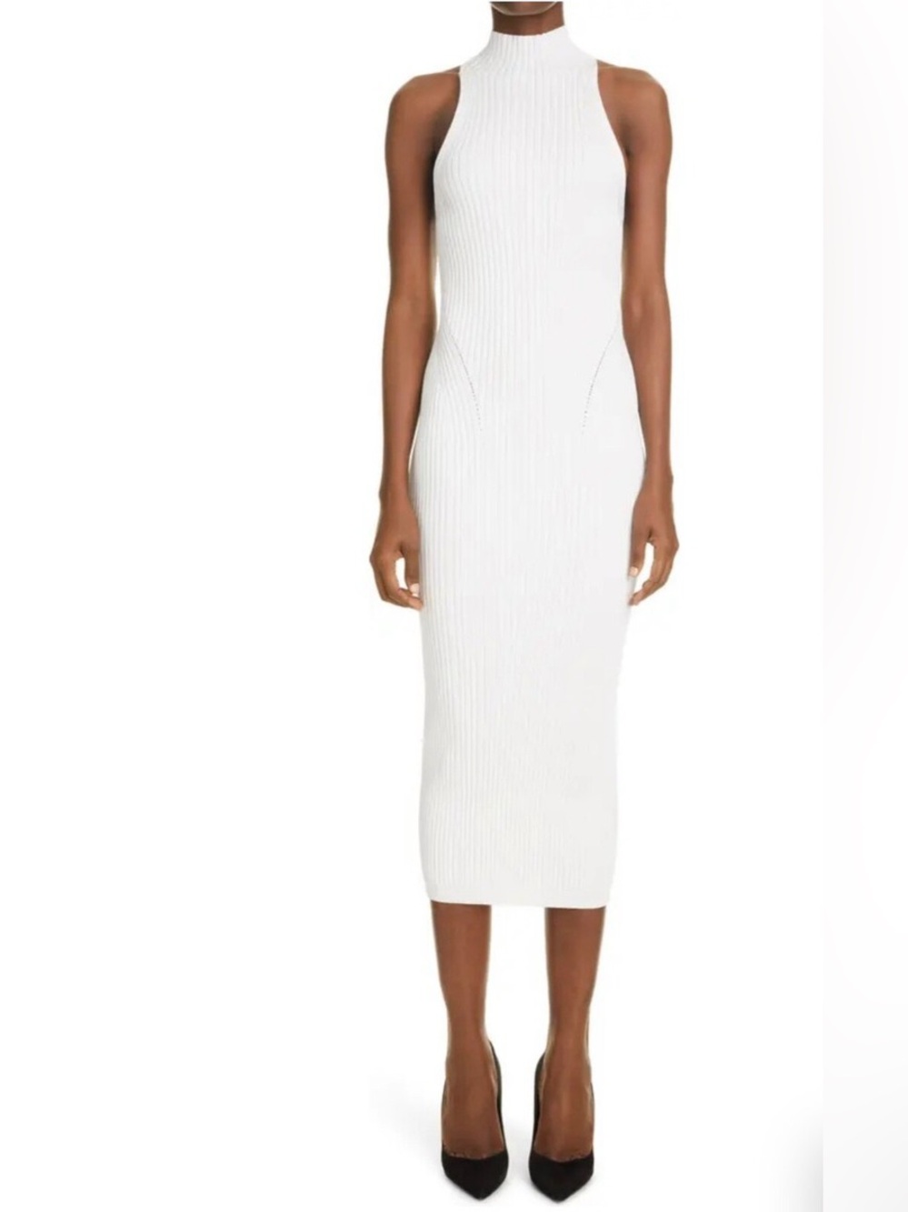 Balmain Ribbed Knit Body-Con Midi Dress